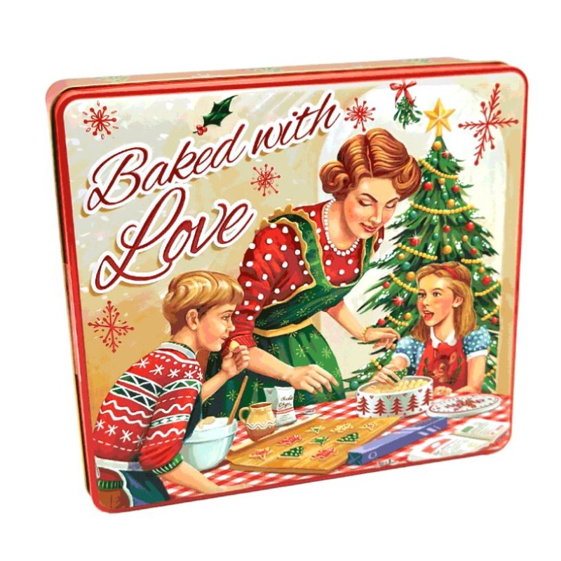 Lata bombones praliné leche 'Horneado con amor' roja 300g