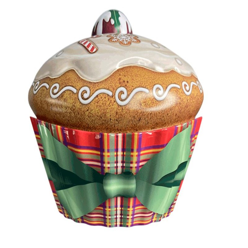 Lata de bombones 'Cupcake Navidad escocés' 300g Chocoday