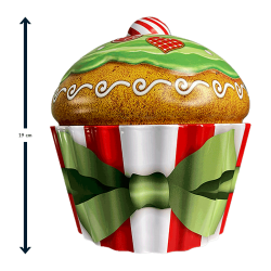 Lata bombones praliné leche 'Cupcake Navidad rayas' 300g