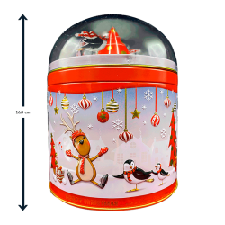 Lata musical bombones praliné leche 'Bola de nieve pingüino' 150g