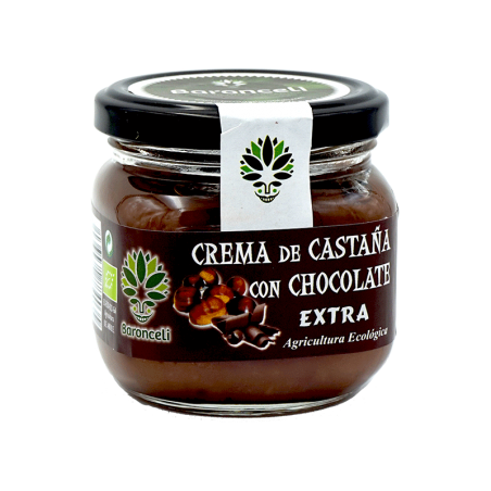 Crema de castañas con chocolate ecológica 200g Baronceli