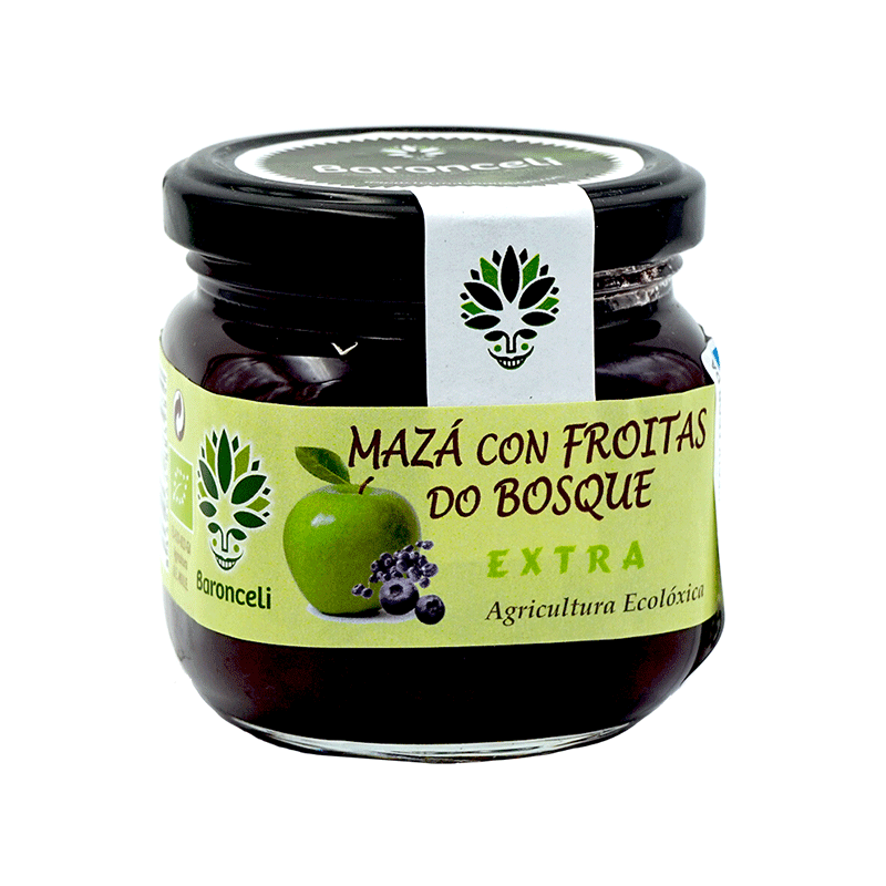 Mermelada de manzana con frutas del bosque ecológica 200g Baronceli