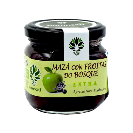 Mermelada de manzana con frutas del bosque ecológica 200g Baronceli