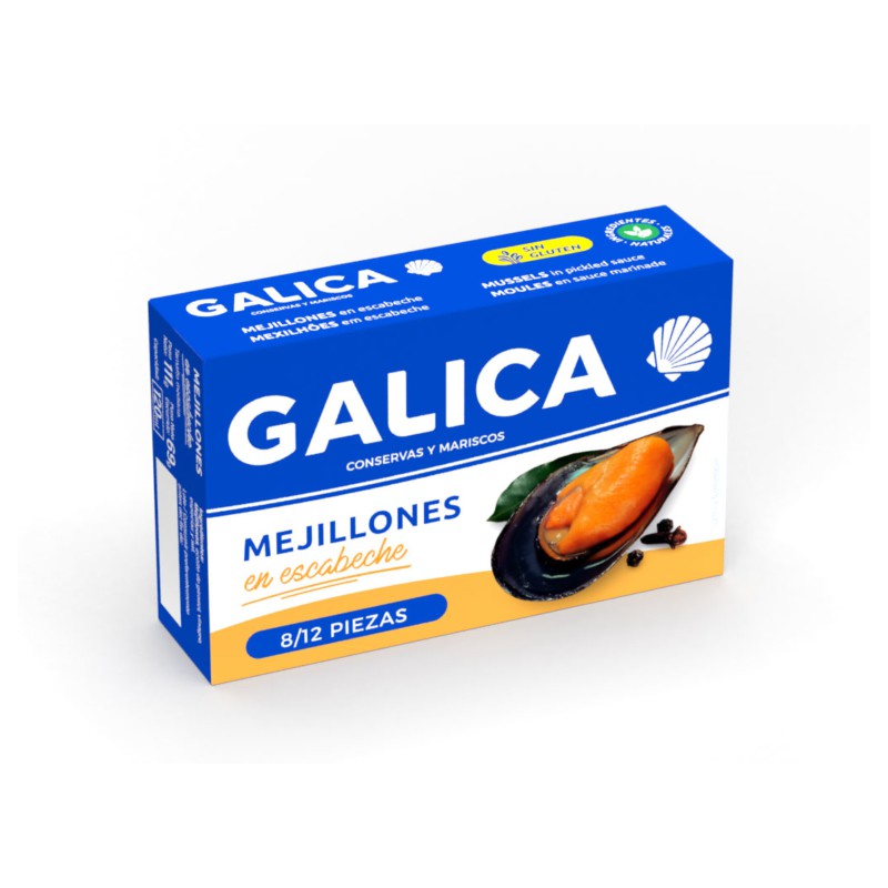 Mejillones en escabeche 8/12 piezas Galica