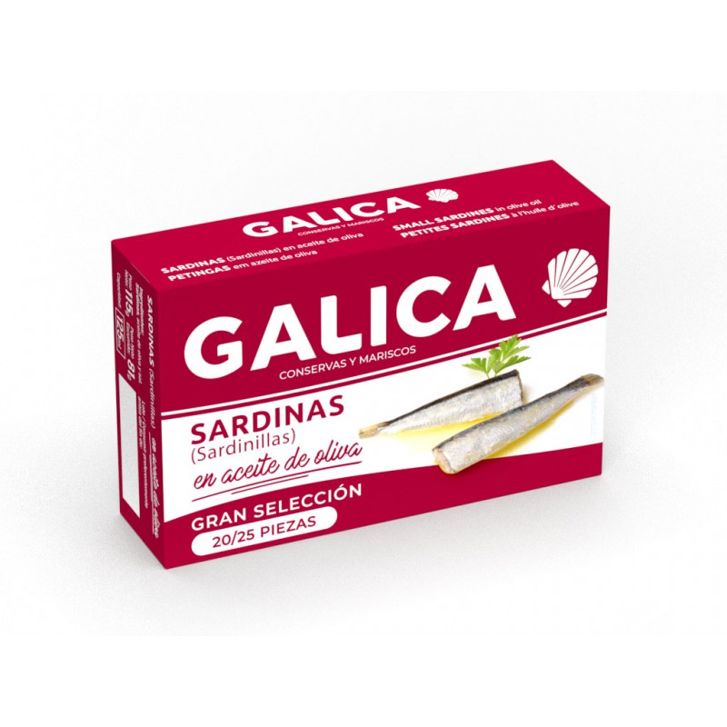 Sardinillas en Aceite de Oliva 20/25 piezas Galica