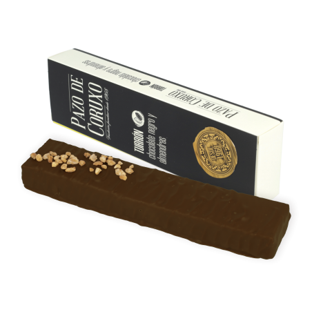 Estuche turrón chocolate negro y almendra 160g Pazo de Coruxo