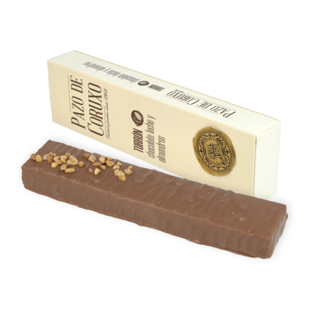 Estuche turrón chocolate con leche y almendra 160g Pazo de Coruxo